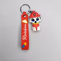 سر کلیدی جا سویچی عروسکی سیلیکونی طرح سگ های نگهبان رنگ قرمز  همراه با بند