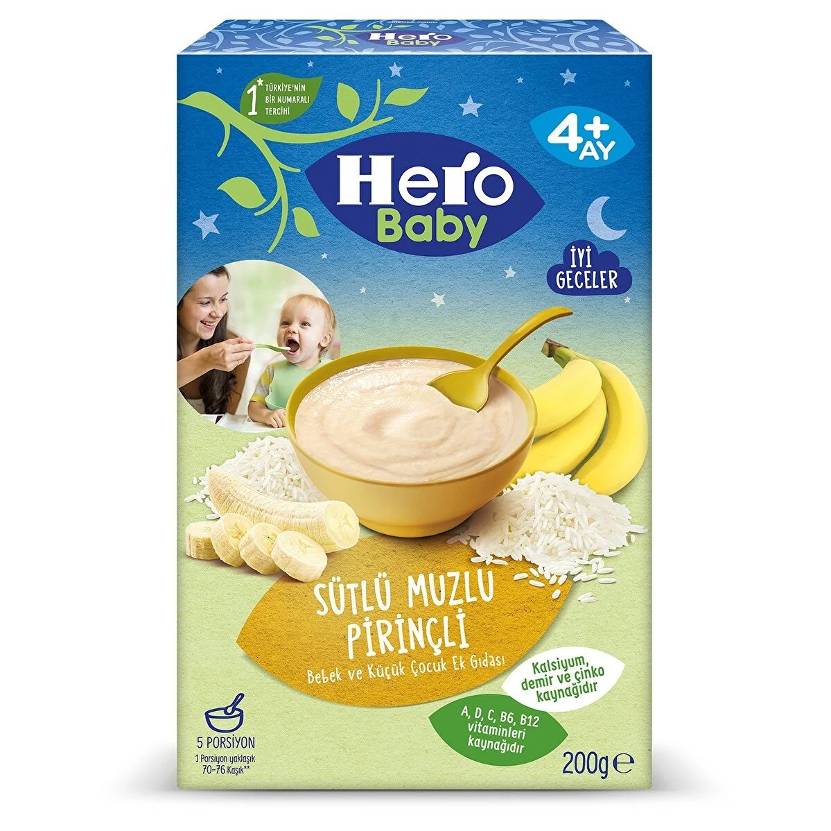 سرلاک شیر، موز، برنج مخصوص شب هرو بیبی  200 گرم hero baby sutlu muzlu pirincl