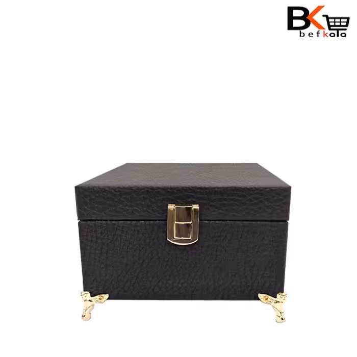 باکس کادویی مربعی صندوقی پایه دار طرح چرم
