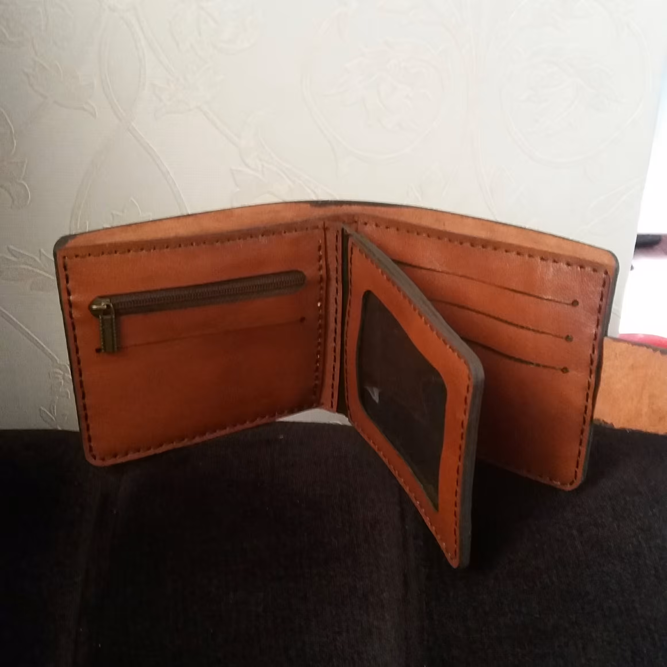 کیف پول جیبی چرم طبیعی ظرفیت 11 کارت و جای سکه و فلش و سیم کارت