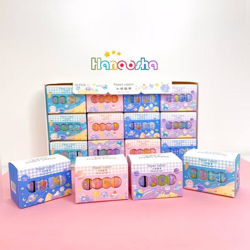 چسب نواری مدل واشی طرح خرگوش فضانورد