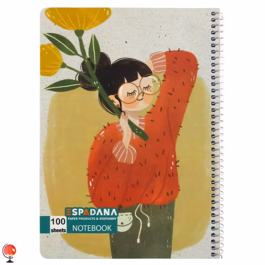 دفتر مشق 100 برگ سیمی طرح گلرخ اسپادانا