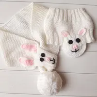 شال  و هدبند دخترانه عروسکی خرگوش دستبافت(پس کرایه)