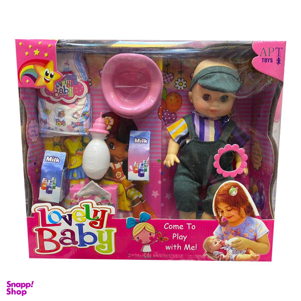 عروسک طرح نوزاد مدل lovely baby کد 8986 ارتفاع 32 سانتی متر
