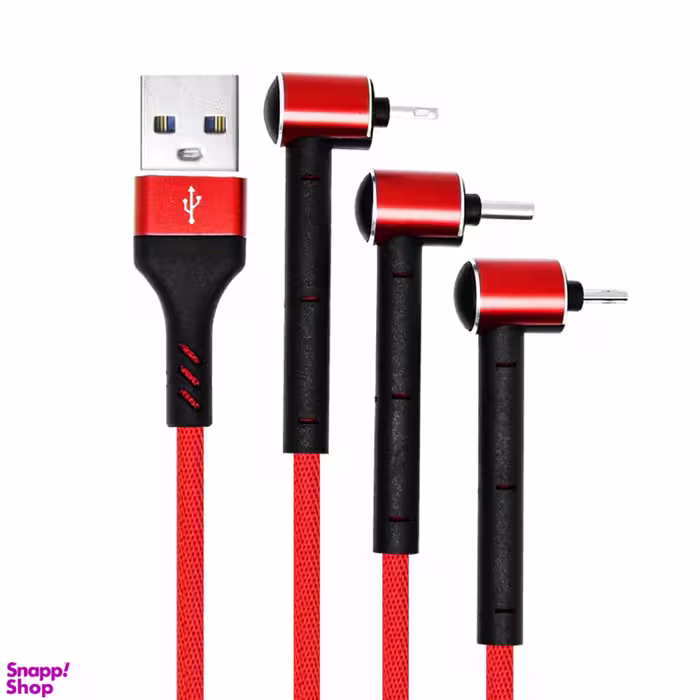 کابل تبدیل USB به Micro USB/Lightning/USB-C تسکو (Tsco) مدل TC A100 به طول 1.2m