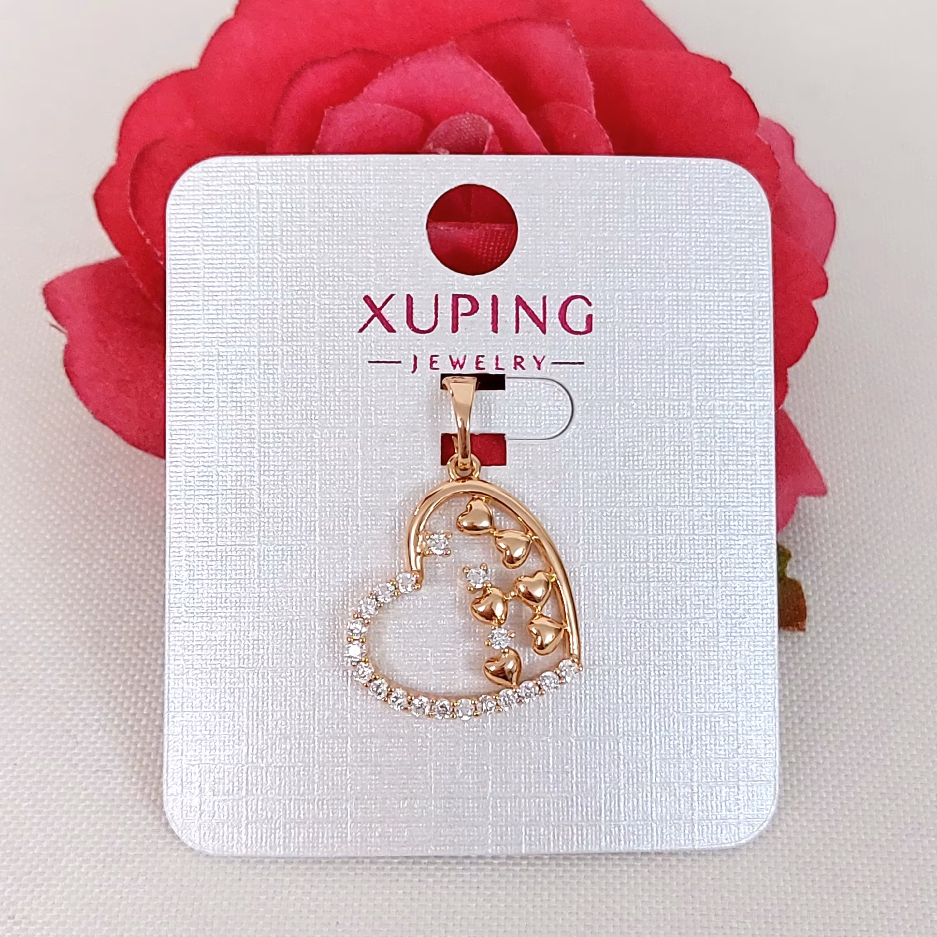 گردنبند  ژوپینگ  قلب جدید و شیک با آبکاری طلا و رنگ ثابت و ضد حساسیت 