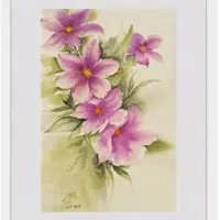 تابلو نقاشی آبرنگ نقش رنگ مدل گل S133 اندازه 25x30x2
