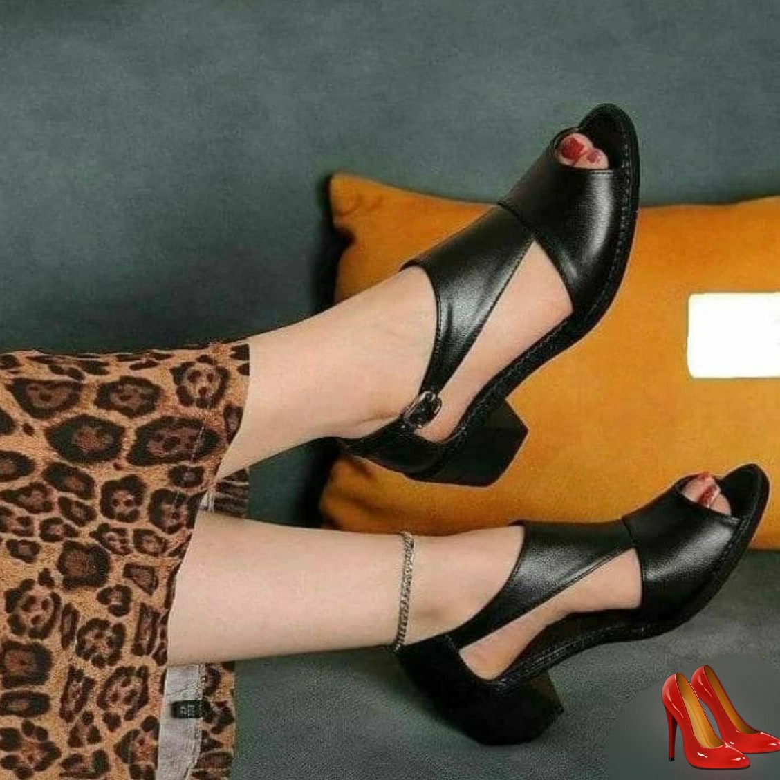 صندل پاشنه 5 سانت زنانه رز ارسال رایگان