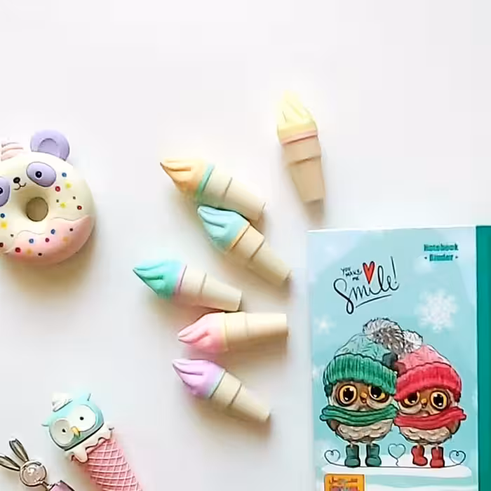 ماژیک هایلایتر  مینی بستنی قیفی پاستیلی  پک 6 عدد