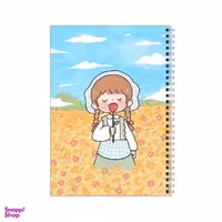 دفتر مشق 80 برگ بامبیلیپ طرح دختر با گل لاله و اسمان ابری کد 6673641