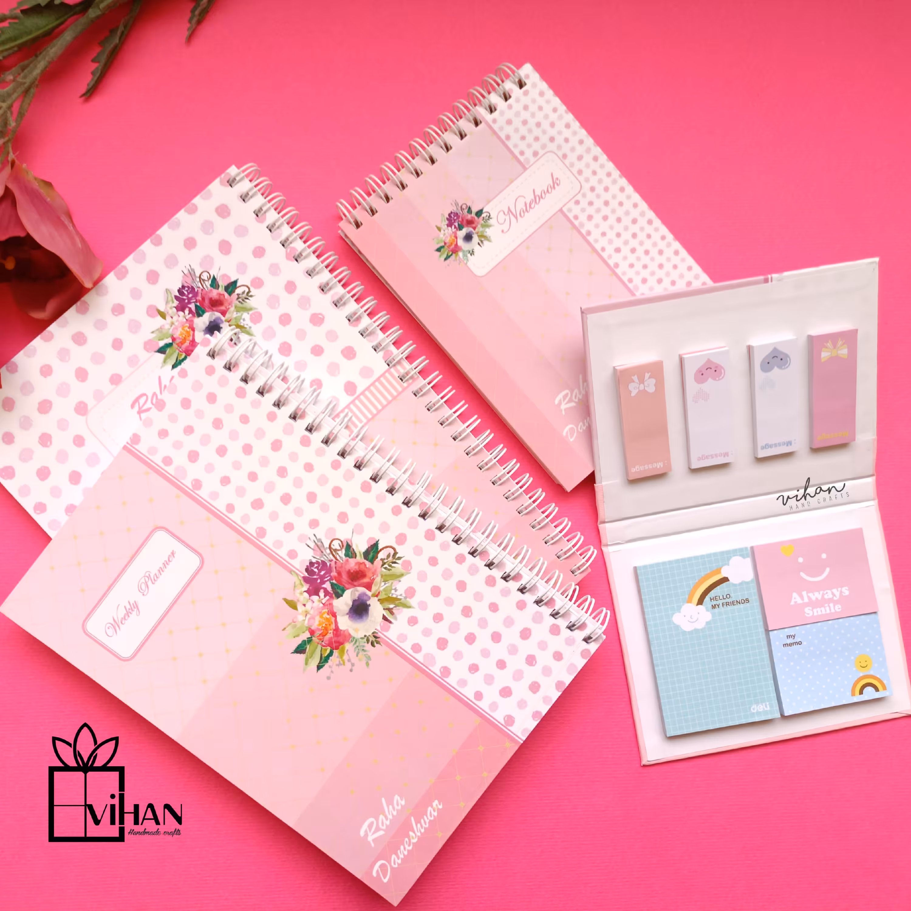 ست 4 تائی دفترهای دستساز سفارشی اختصاصی لوکس با جلد هارد وروکش سلفون 