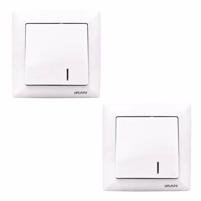 کلید تک پل ایران الکتریک مدل الیزه بسته دو عددی