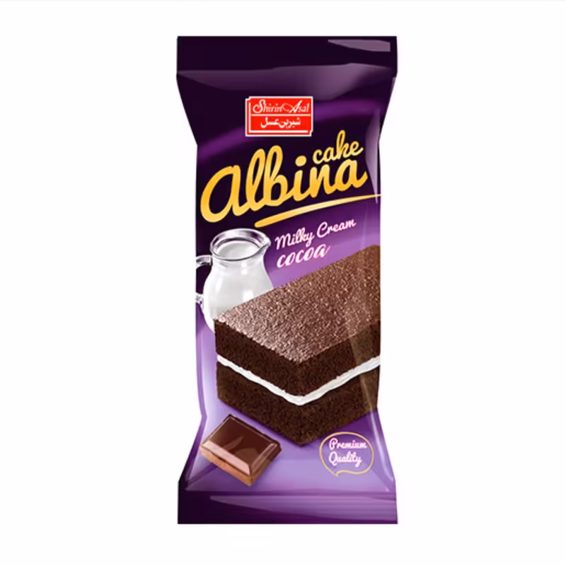 کیک کاکائویی با کرم شیری البینا شیرین عسل - 40 گرم بسته 36 عددی