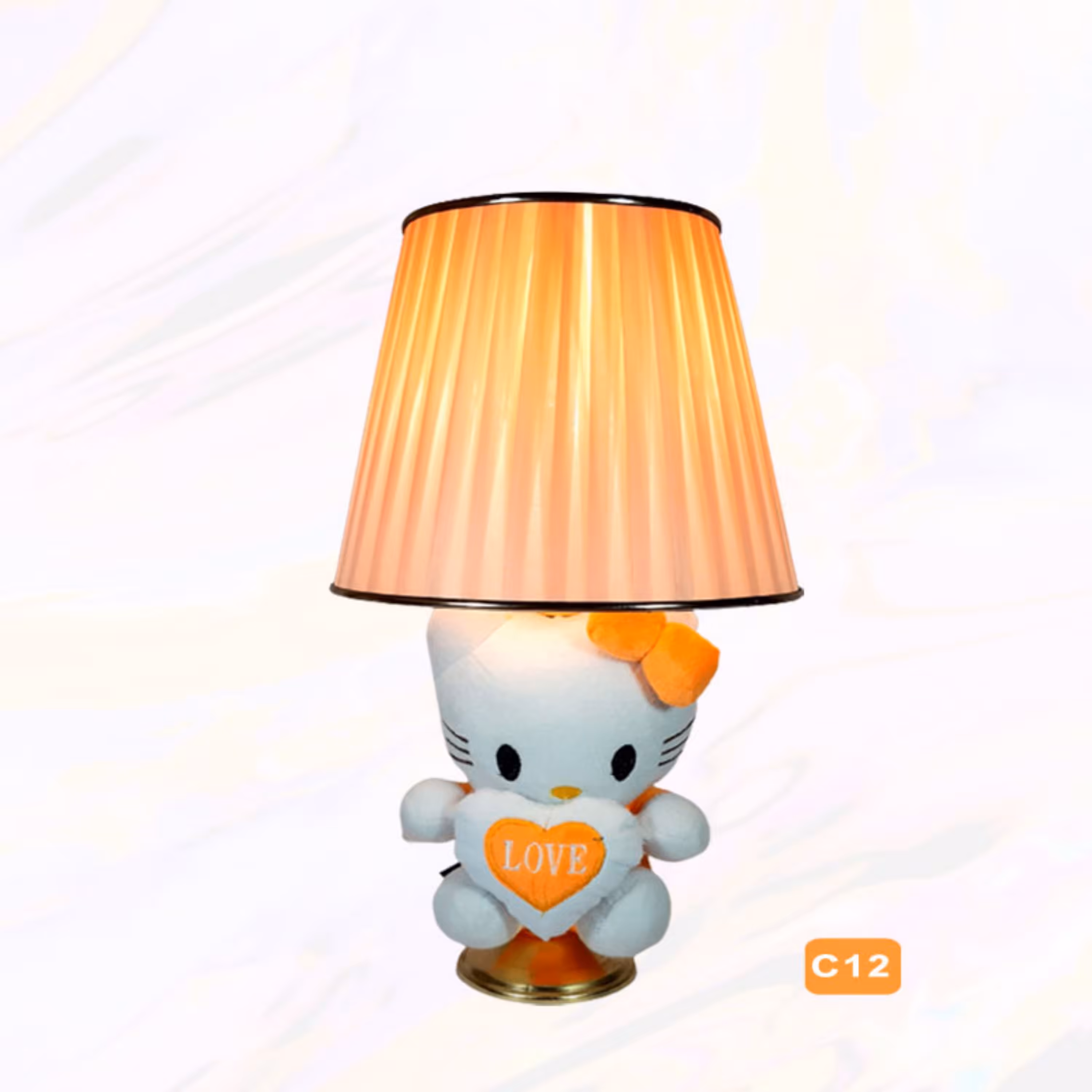 آباژور رومیزی مدل عروسکی کیتی نارنجی کد C12 