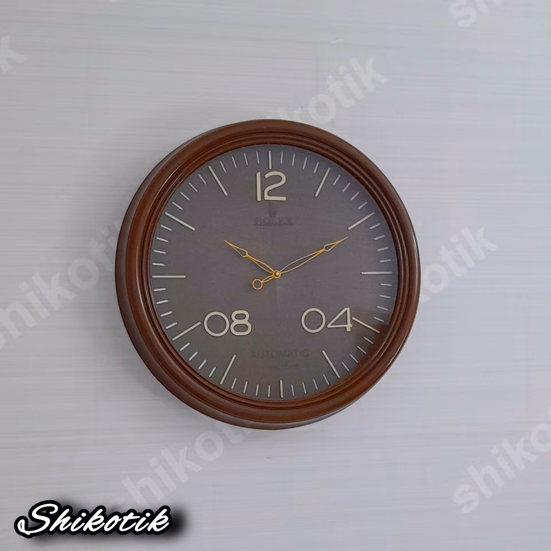 ساعت دیواری صفحه تمام چوب  مدل  3 عددی ROLEX