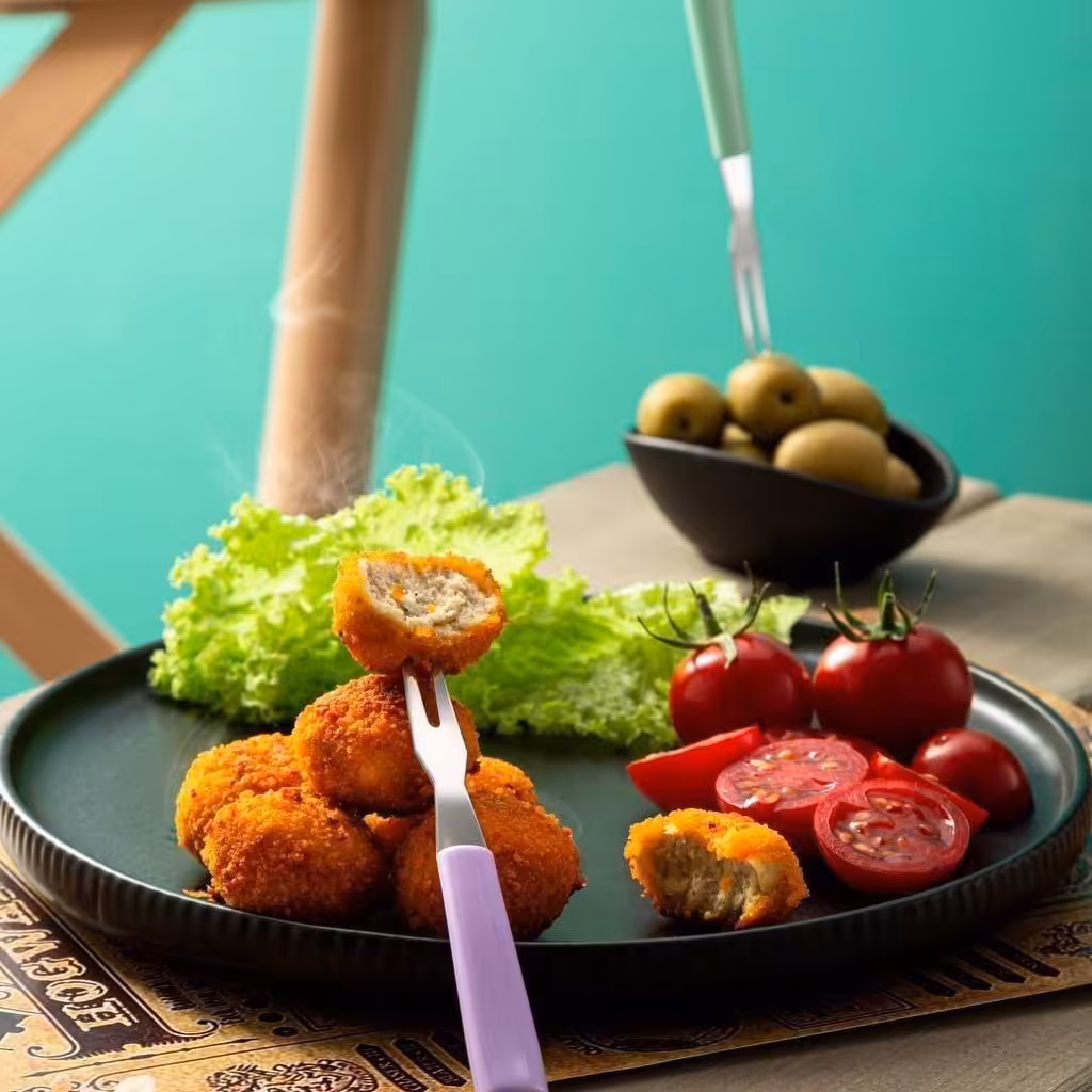 چنگال زیتون 6عددی رنگی برند زوکی