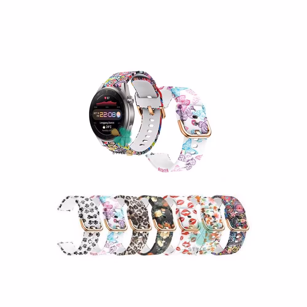 بند ساعت هواوی واچ Huawei Watch 3 Pro سیلیکونی طرح ‌دار
