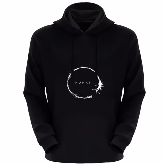 هودی اسپرت مردانه گرم کن داخل کرکی طرح ساده رنگ مشکی وسفید کد NOC20