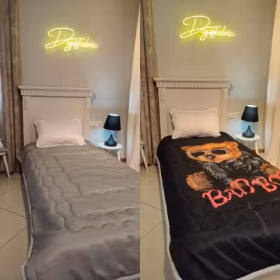 لحاف یک نفره طرح تدی مشکی