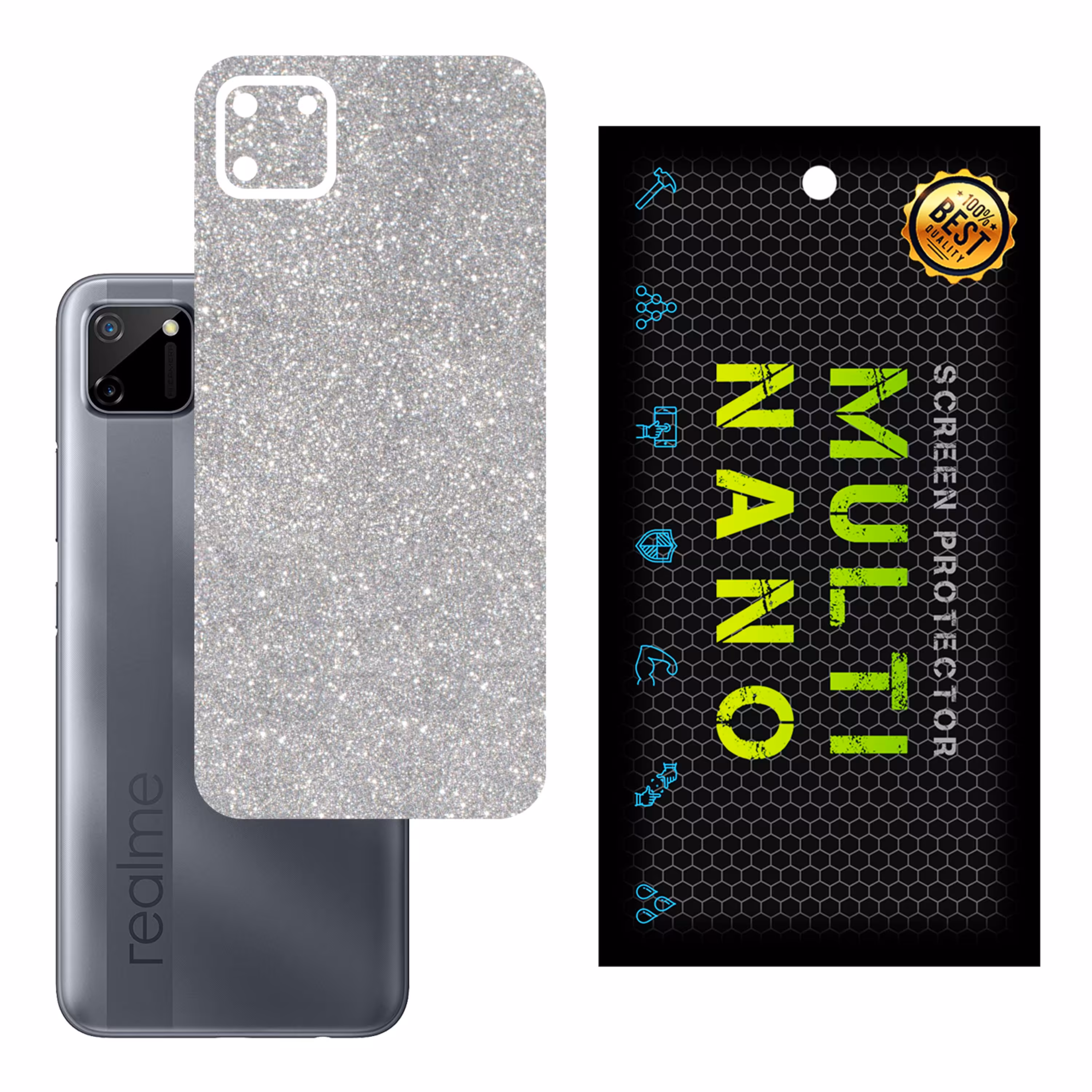 برچسب پوششی MultiNano مدل X-G1F-Silver برای پشت موبایل ریلمی C11