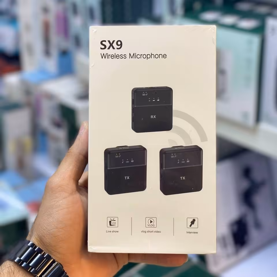 میکروفون دو قلو حرفه ای مدل SX9 سری جدید تایپ C مدل 3in1