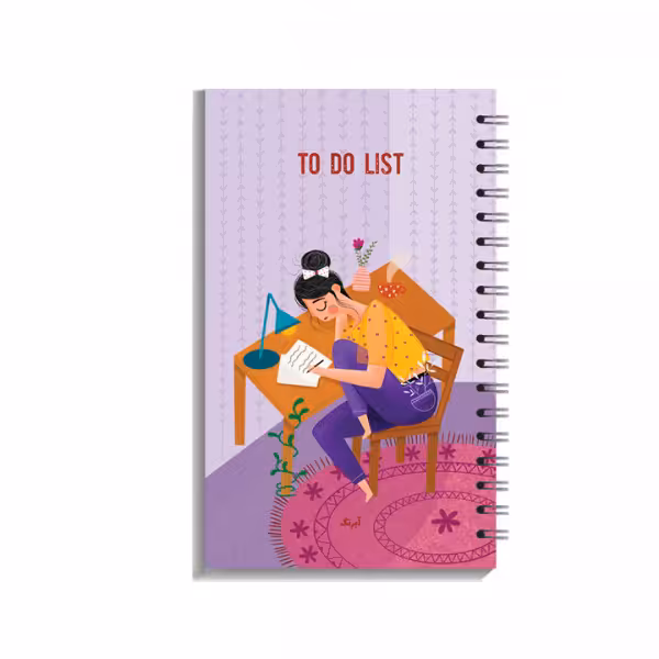 دفترچه یادداشت 100 برگ آبرنگ مدل لیست کارها TO DO LIST طرح ارغوان