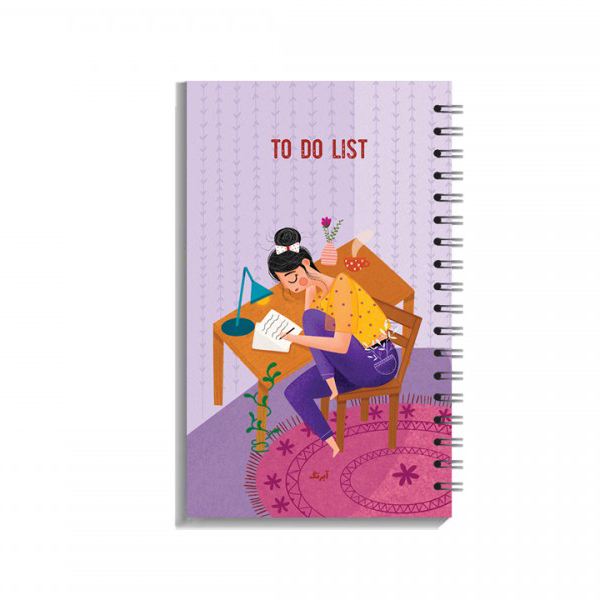 دفترچه یادداشت 100 برگ آبرنگ مدل لیست کارها TO DO LIST طرح ارغوان