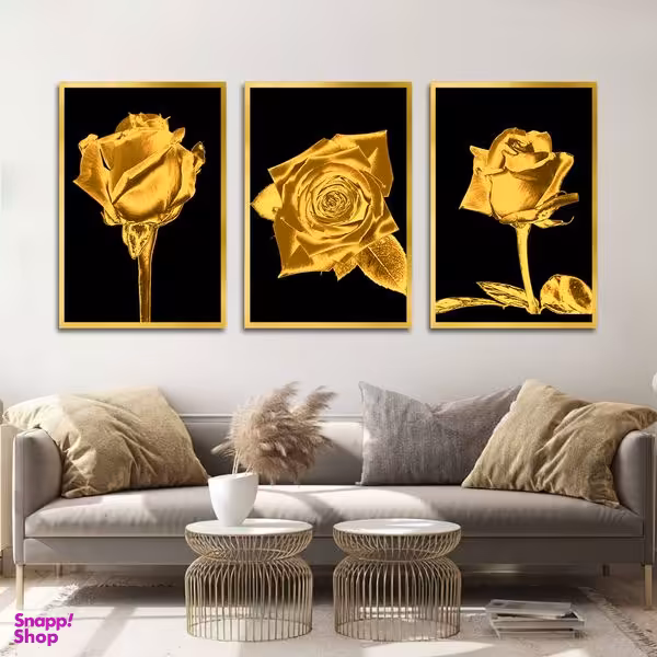 تابلو بکلیت طرح مدرن گل مدل T-1584 مجموعه 3 عددی