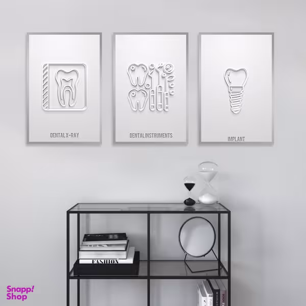 تابلو بکلیت طرح ایمپلنت دندان و مطب دندانپزشکی مدل SI-1314 مجموعه 3 عددی