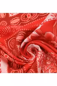 شال قرمز زنانه روسری ipek 140x140 اورجینال Vakko