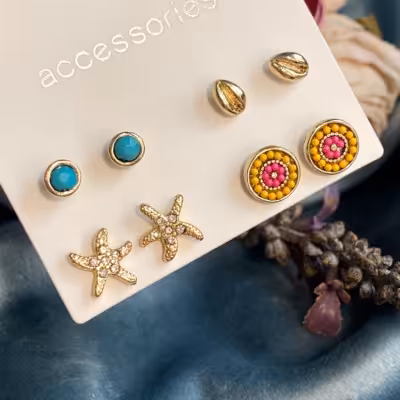 پک گوشواره میخی دخترانه اکسسوری دخترانه جذاب برای کادو تولد