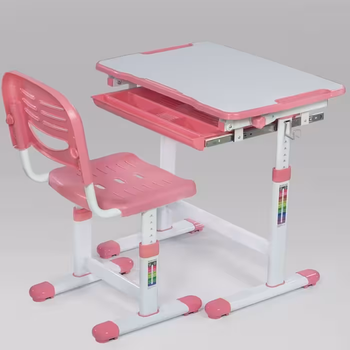 میز تحریر قابل تنظیم ارتفاع صورتی برند مشتاق (پسکرایه) 