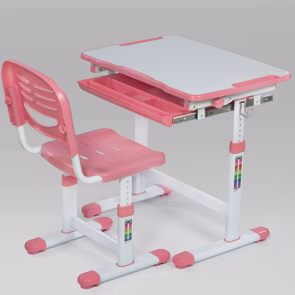 میز تحریر قابل تنظیم ارتفاع صورتی برند مشتاق (پسکرایه) 