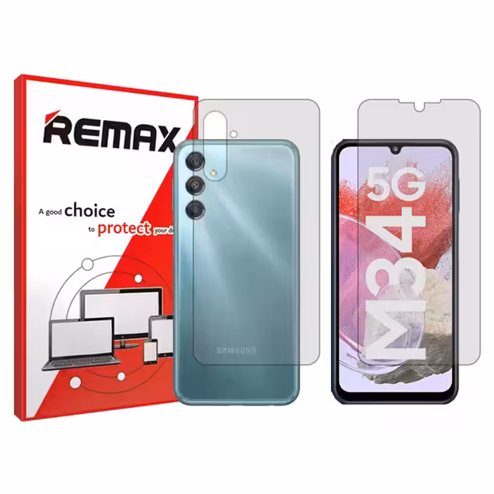 گلس صفحه نمایش و پشت گوشی سامسونگ Galaxy M34 5G مدل شفاف برند ریمکس کد SS