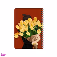 دفترچه یادداشت بامبیلیپ مدل چوبی طرح دسته گل لاله کد 4711435