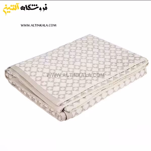 حوله دستی برق لامع طرح ونوس طوسی 90×50