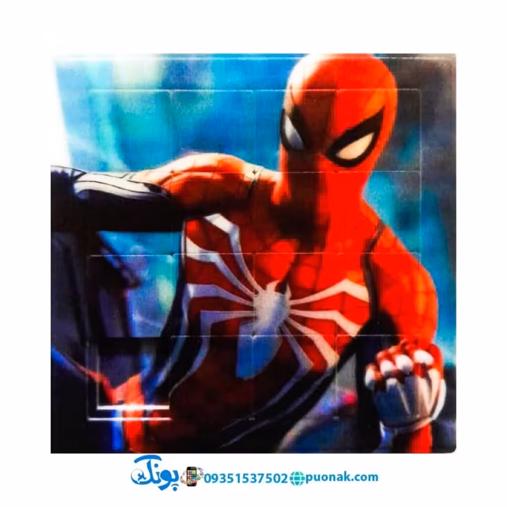 بازی فکری آموزشی پازل کشویی جدول هوش طرح مرد عنکبوتی کفشدوزک (سایز 11*11 cm)
