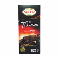 شکلات 70 درصد تلخ ( بدون گلوتن ) 100 گرم والور - valor