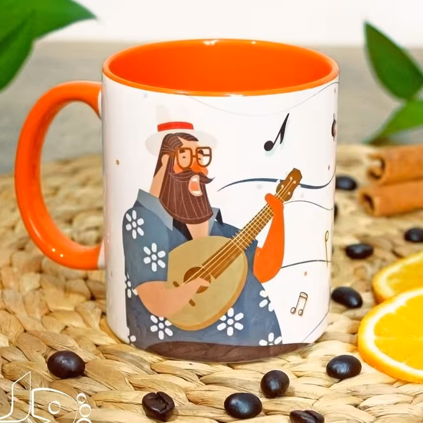 ماگ سرامیکی طرح مرد گیتاری کد1099