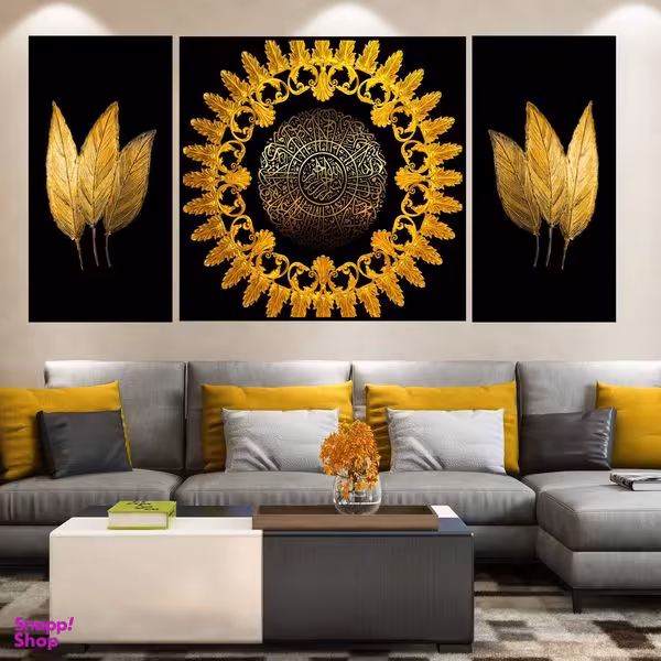 تابلو بکلیت طرح مدرن و برگ مدل B-1971 مجموعه 3 عددی