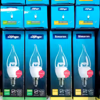 لامپ شمعی 7 وات شفاف سیماران با 18 ماه گارانتی درج شده روی محصول 