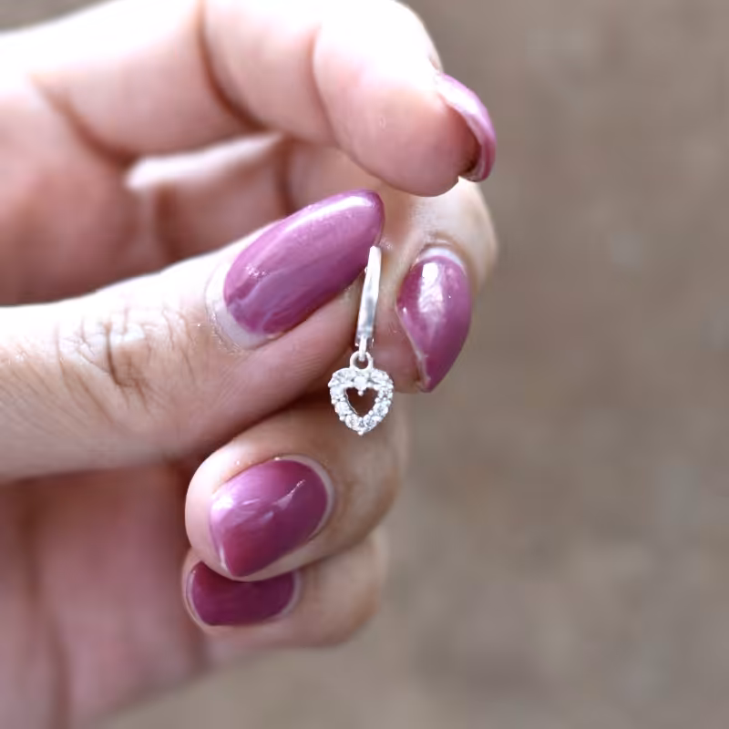 گوشواره نقره قلب