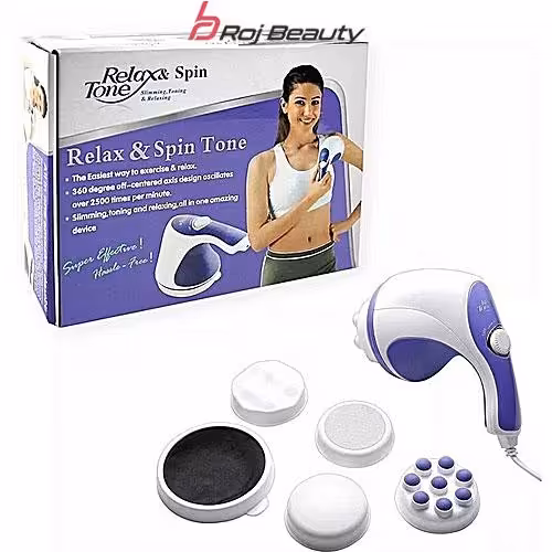 دستگاه ماساژ دستی ریلکس اورجینال اسپین تون با 5 سر مخصوص صورت وبدن