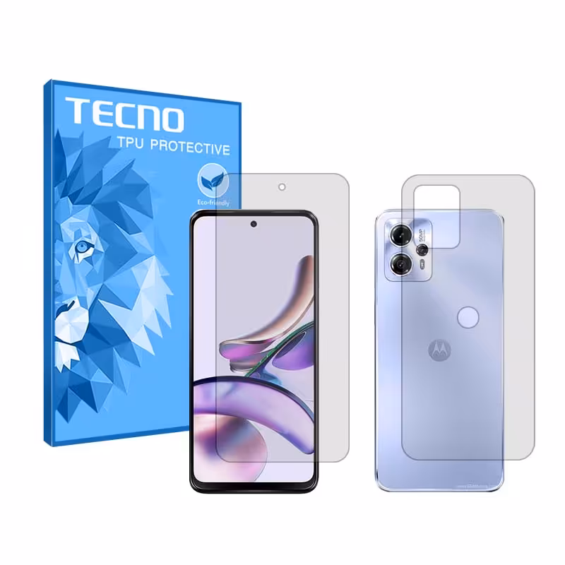 گلس صفحه نمایش و پشت گوشی موتورولا Moto G13 مدل شفاف برند تکنو کد SS
