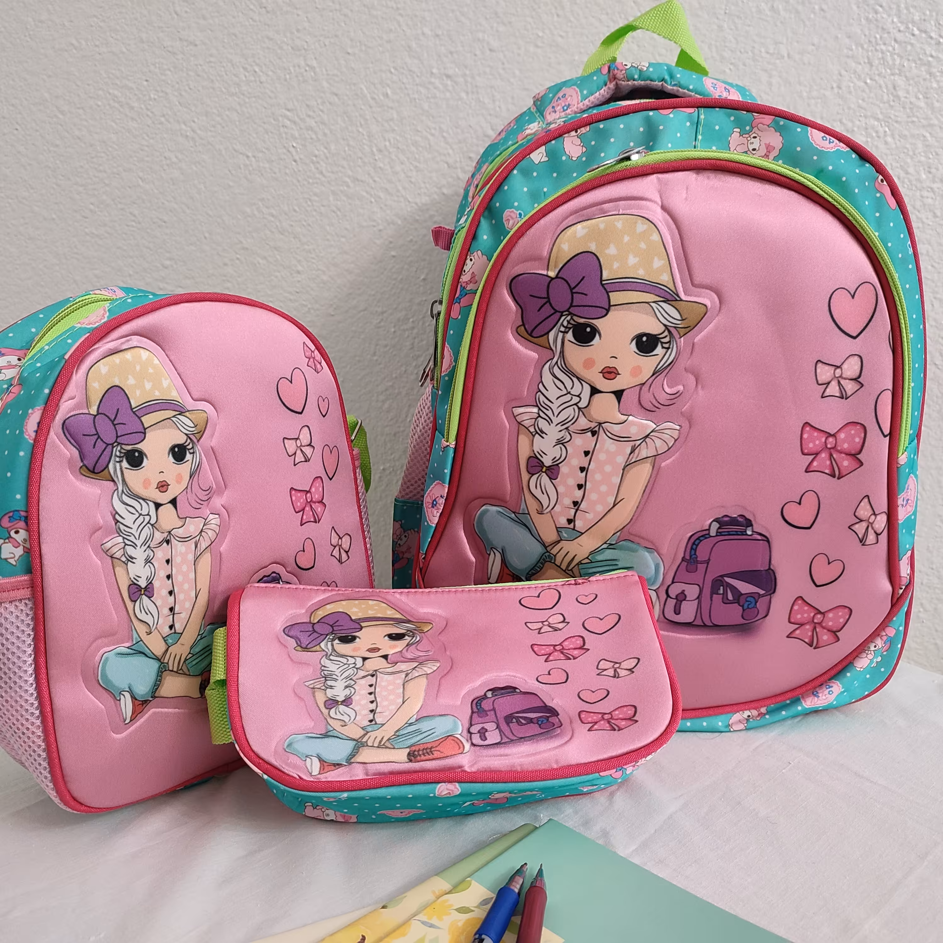 کیف مدرسه ست سه تیکه دخترانه  کد866