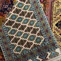 قالیچه دستبافت ترکمن اعلا، طرح قافسه گل، 1/5 متری، ارسال رایگان، ریزبافت