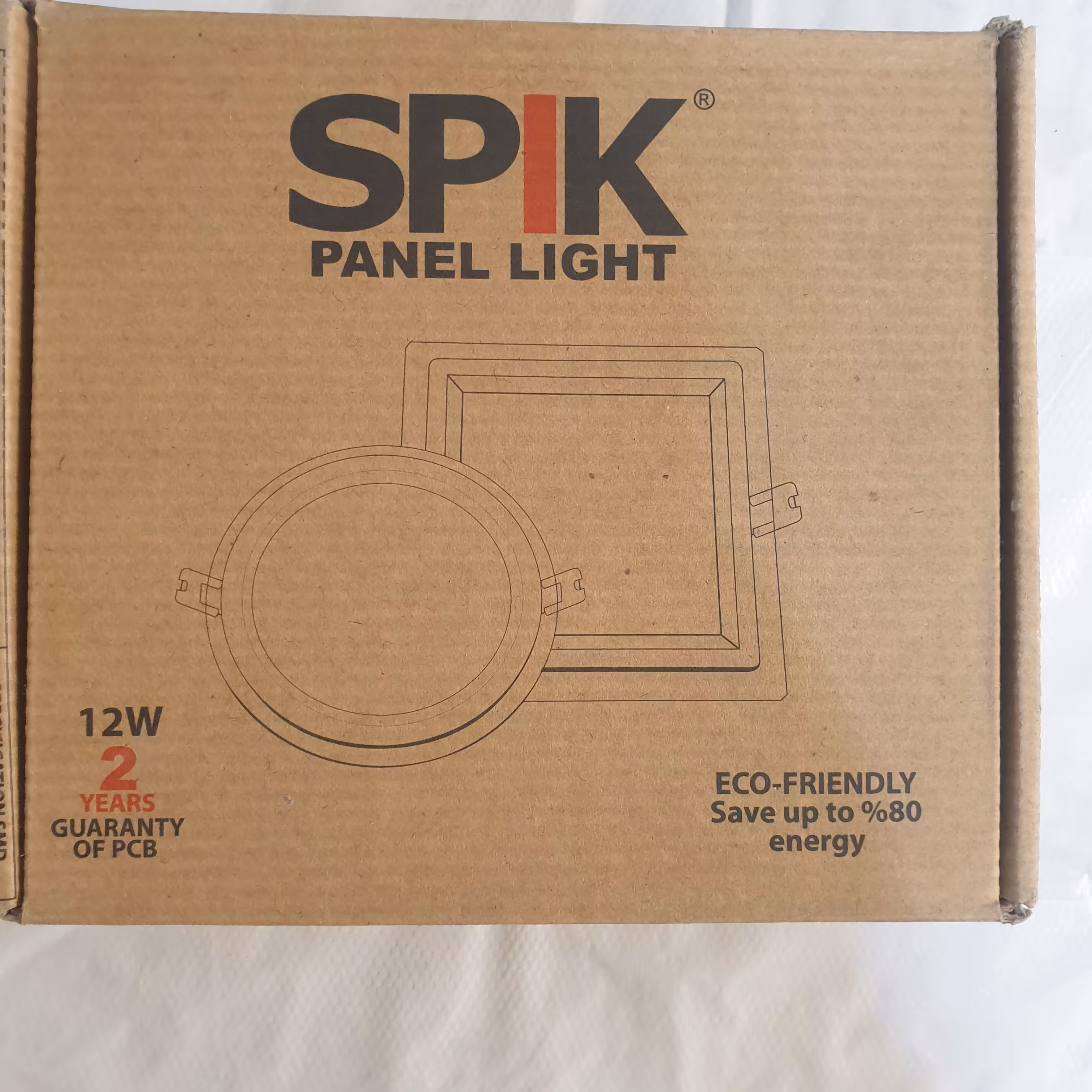 پنل توکار 12 وات دور شیشه مربعی آفتابی