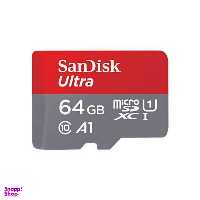 کارت حافظه microSDXC سن دیسک (San Disk) مدل Ultra A1 کلاس 10 استاندارد UHS-I سرعت 120MBps ظرفیت 64 گیگابایت رنگ مشکی