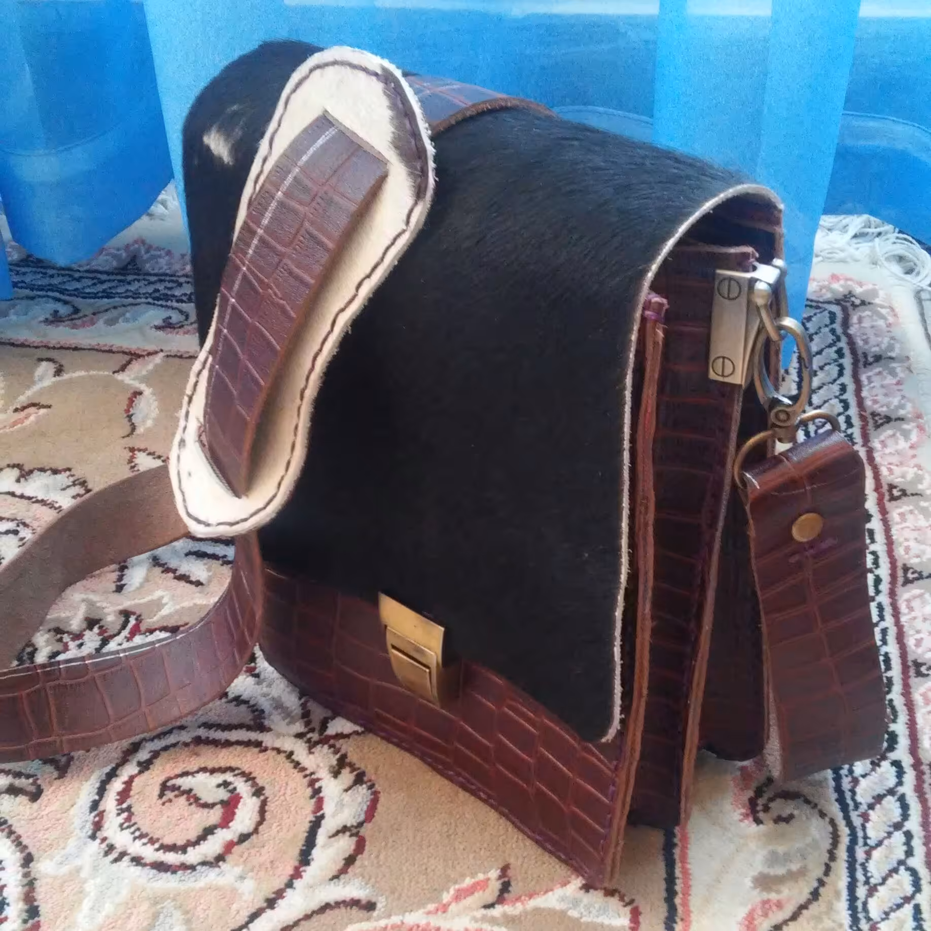 کیف پیاده روی  چرم دست دوز