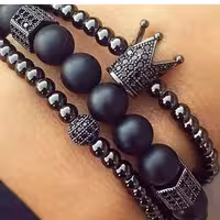 دستبند تاج سوارسکی و حدید دودی